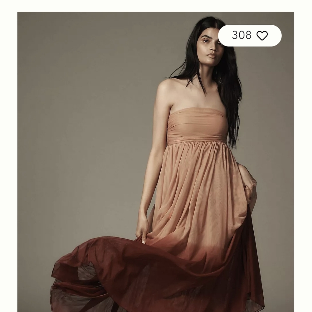 Elegant Ombre Strapless Dress